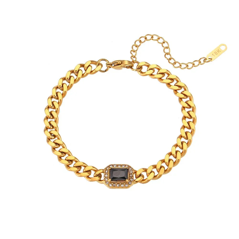 Luxury Square Diamond Chain Choker Necklace Set