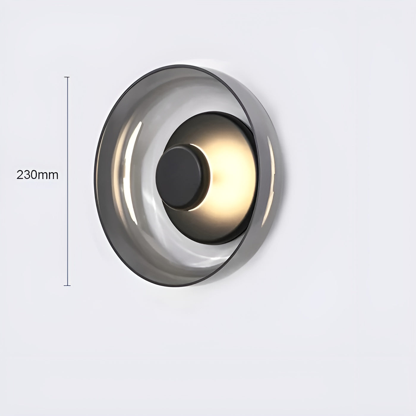 Elegant LED Glass Wall Light with Gold Details