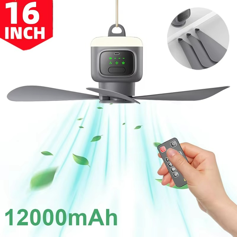 Compact LED Camping Ceiling Fan Light