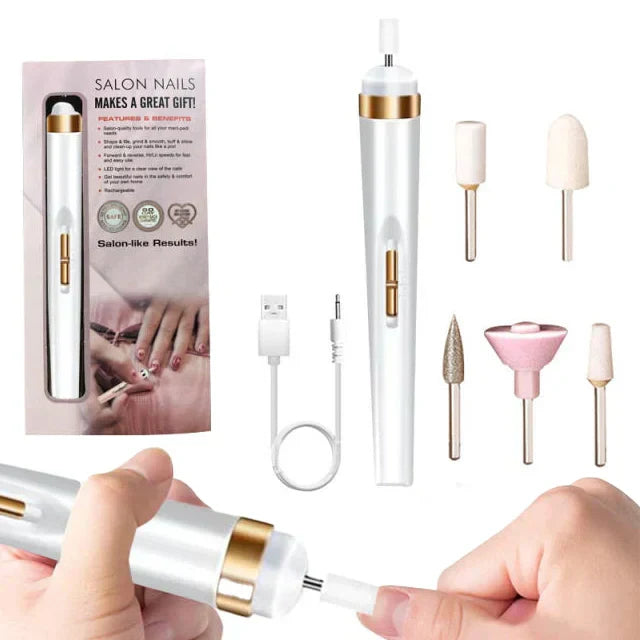 Compact 5-in-1 Nail Drill Kit with LED Light