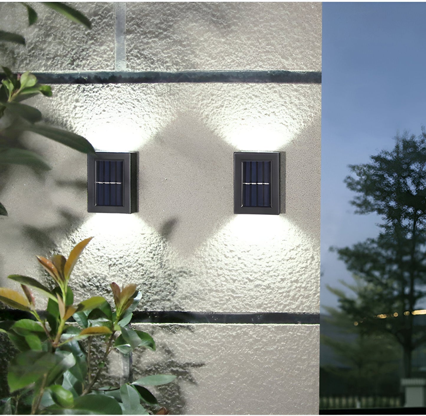 Outdoor Solar Powered Lamp Waterproof Black LED