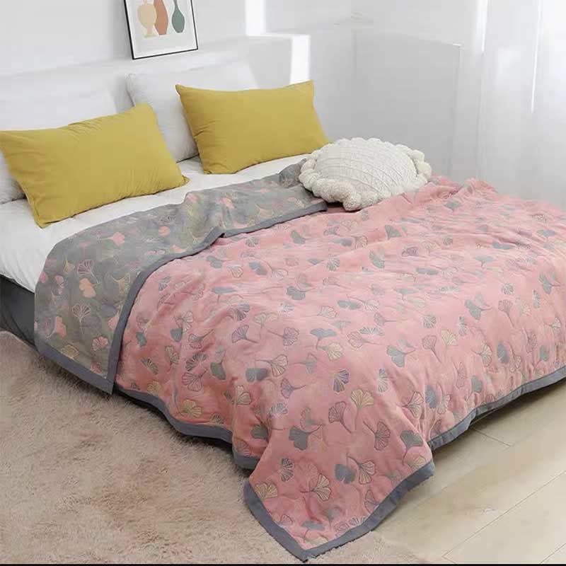 Green Leaf Pattern Cotton Bedding Set