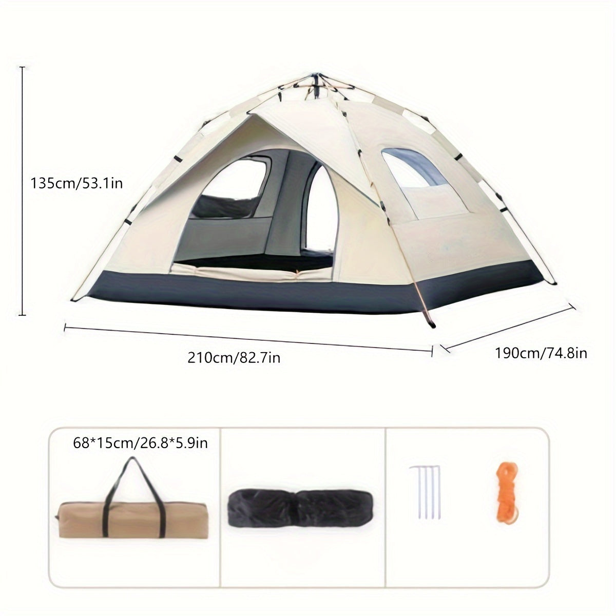 Easy Setup 4 Person Pop Up Waterproof Tent
