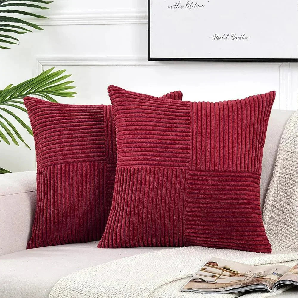 Plush Corduroy Throw Pillow Covers