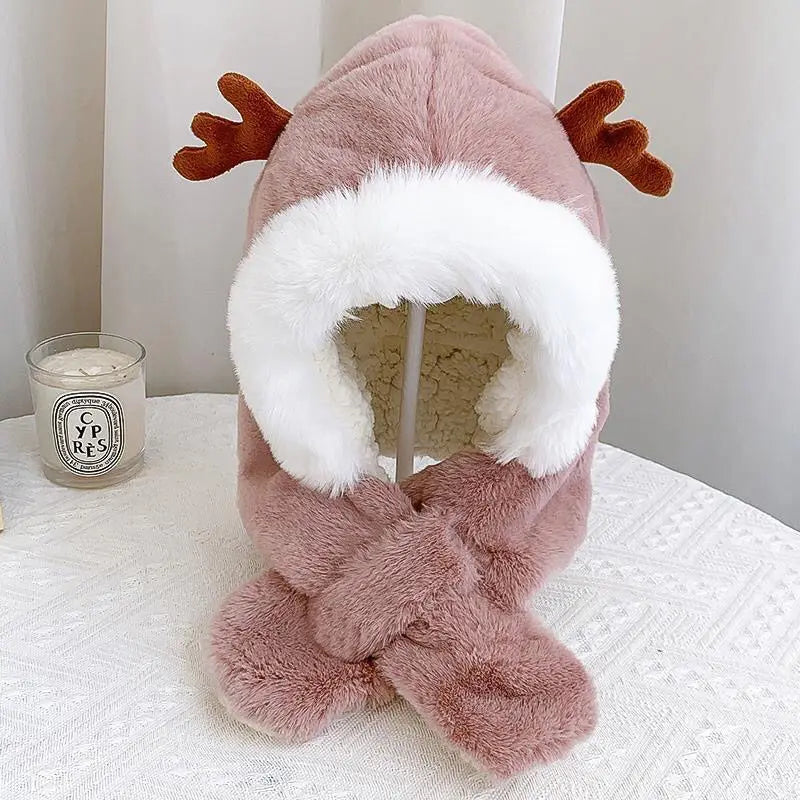 Soft Fleece Beanie Scarf Set for Winter