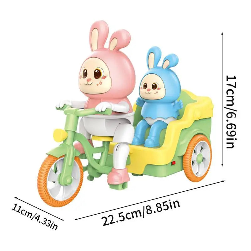 Colorful Kids Bike Toy with Cute Rabbit Trailer