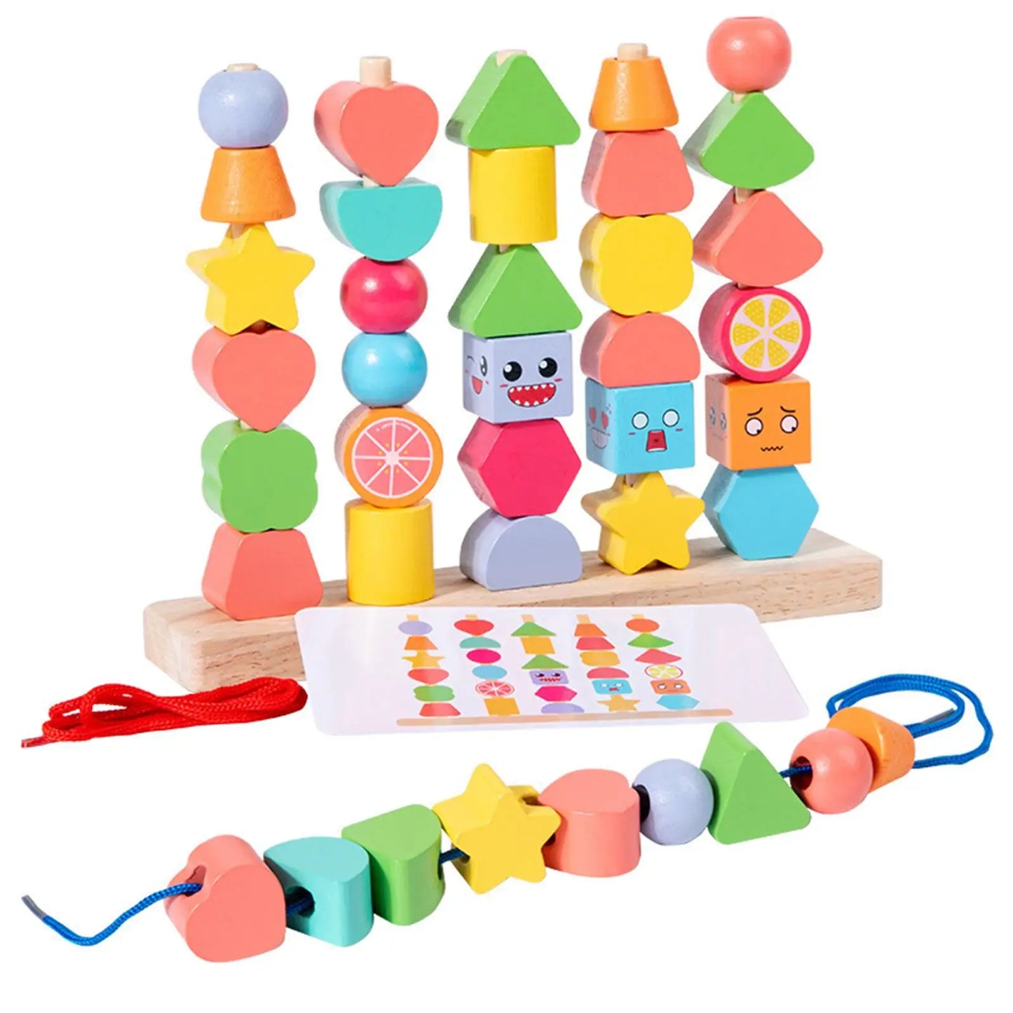 Natural Wood Building Blocks for Children