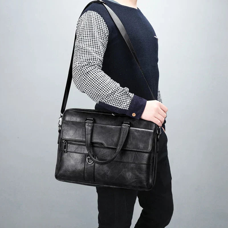 Premium Leather Mens Crossbody Bag Daily Use