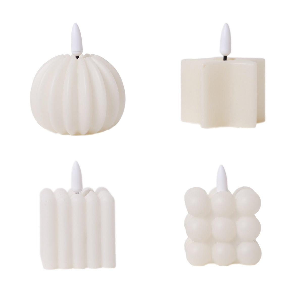 Frosty Glow LED Candle in Snowflake Style