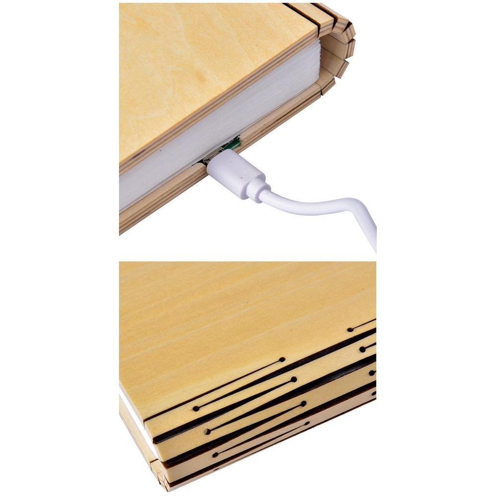 Rustic Wooden LED Table Lamp