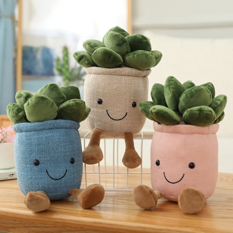 Soft Moonstone Floral Cushion Pot