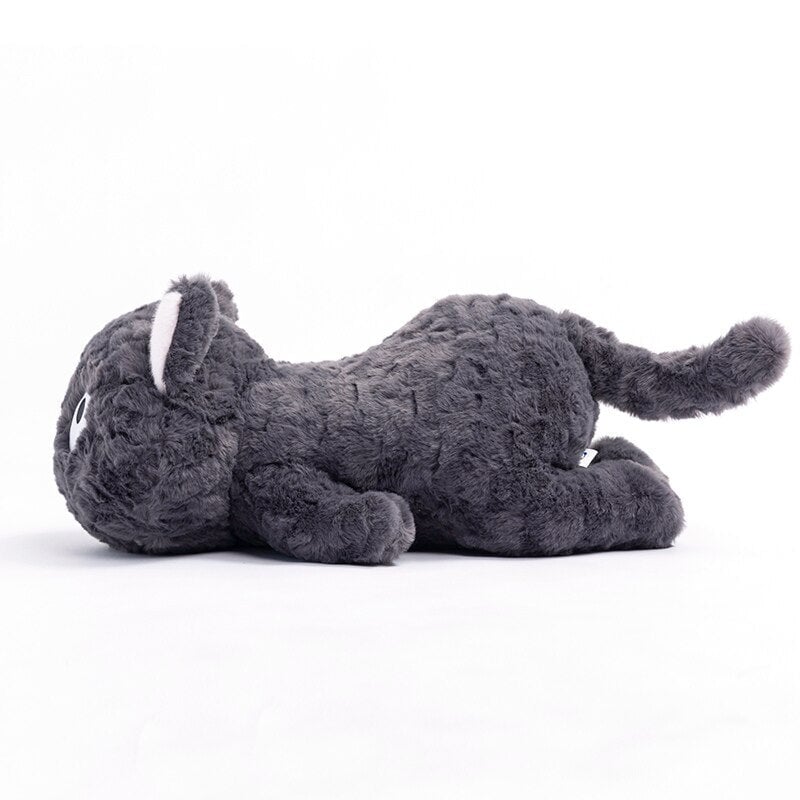 Soft Black Kitty Plush Toy Lying Down