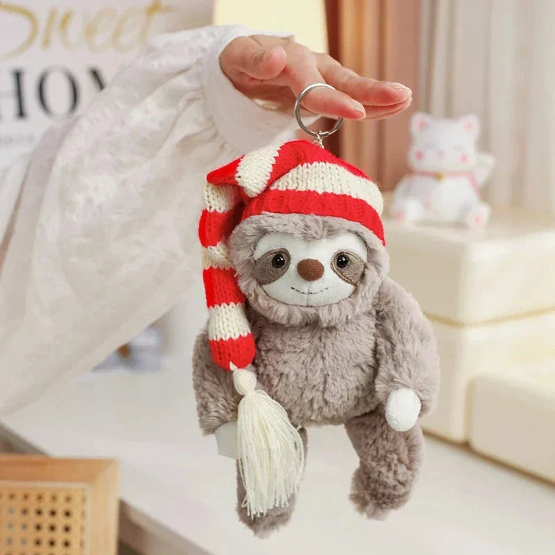 Cute Christmas Sloth Toy with Colorful Hat