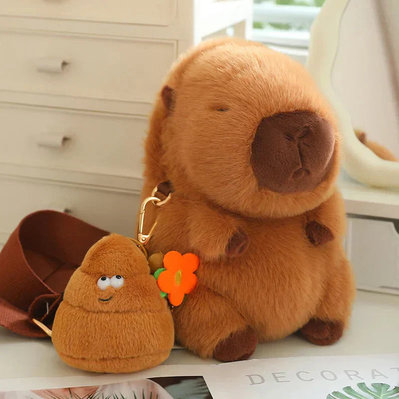 Cute Plush Capybara Toy with Adjustable Strap