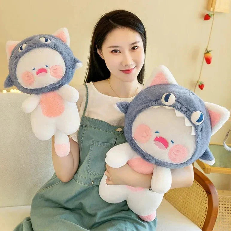 Cute White Kitty Shark Beanie Toy