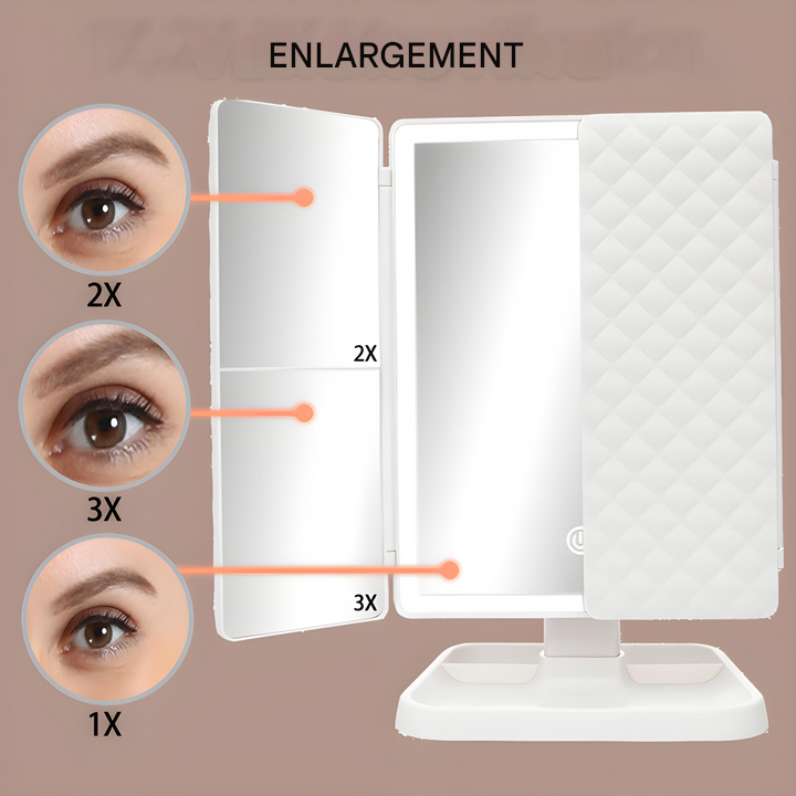 Portable LED Makeup Mirror with 3 Light Settings