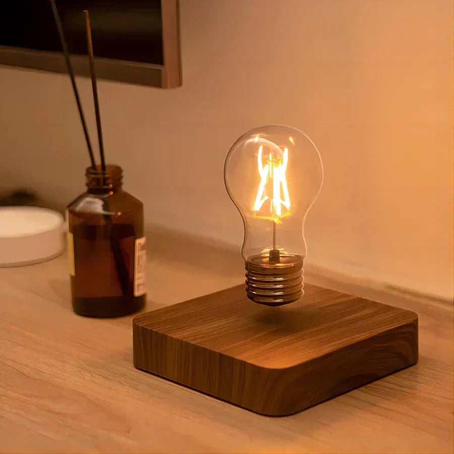 Floating LED Bulb with Wooden Stand