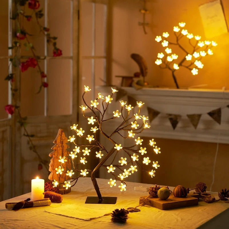 Beautiful Pink Floral LED Desk Lamp