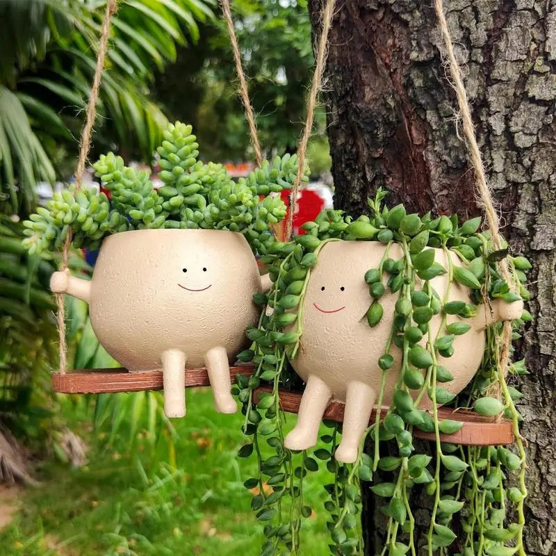 Hanging Macrame Plant Swing - Fesara