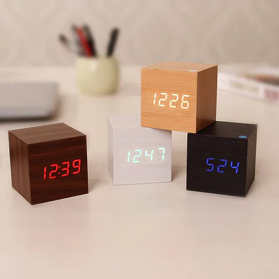 Classic Wood LED Digital Table Clock