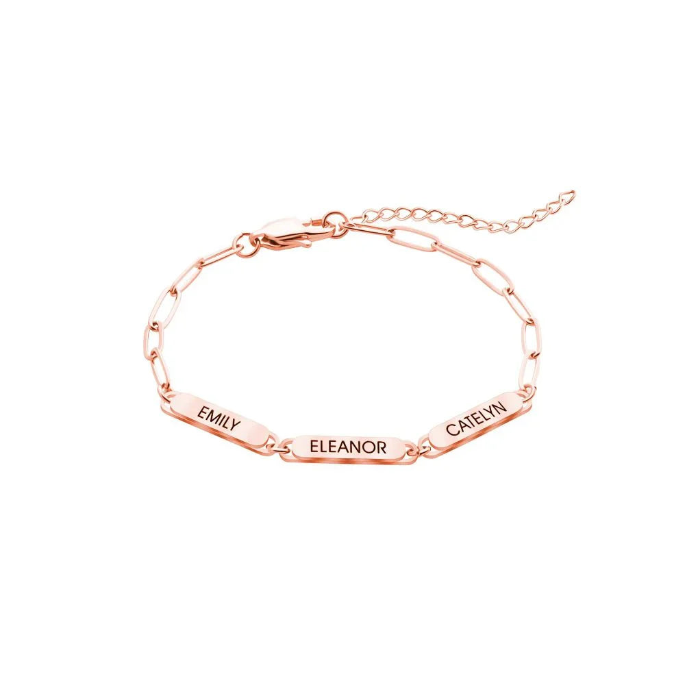 Customizable Family Tree Paperclip Charm Bracelet