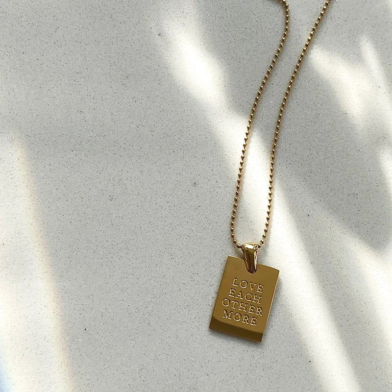 Inspirational Quote Engraved Pendant Necklaces