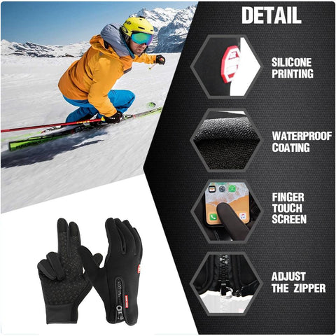 Warm Waterproof Gloves with Grippy Palm Design