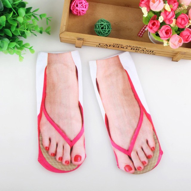 Quirky 3D Printed Novelty Flip Flop Socks