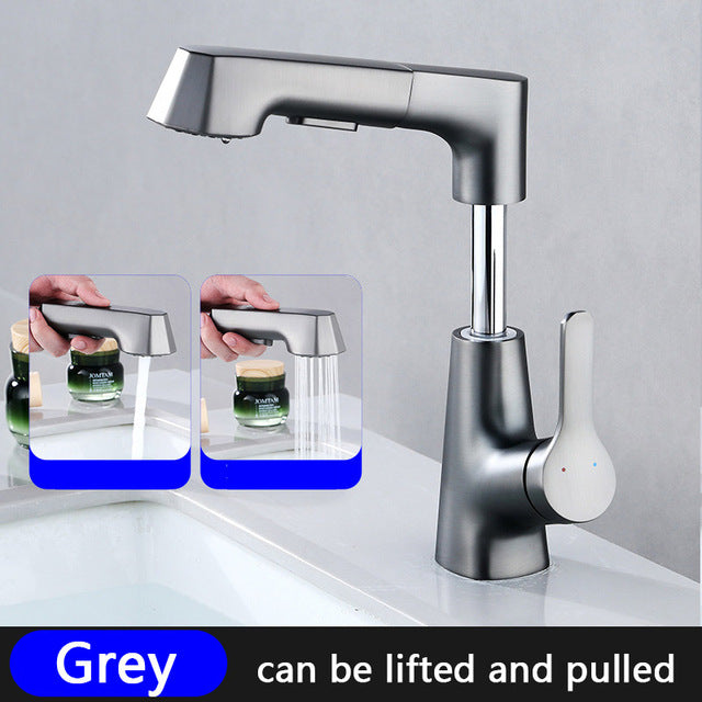 Contemporary Bathroom Extendable Sink Waterfall Faucet - Fesara
