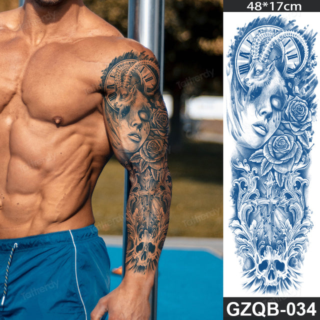 Inspirational Quote Full Sleeve Temporary Tattoo