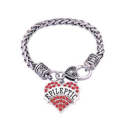 Women's Medical Alert ID Crystal Heart Bracelet