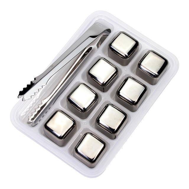 Premium Metal Ice Cubes - Reusable Chillers for Drinks