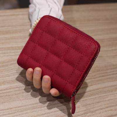 Stylish Plaid PU Leather Wallet Card Holder Purse