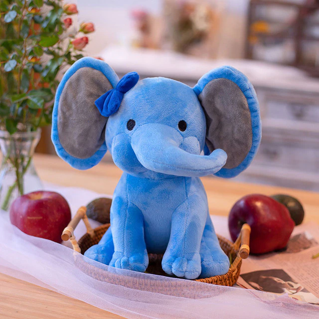 Soft Grey Cuddle Elephant Pillow for Kids