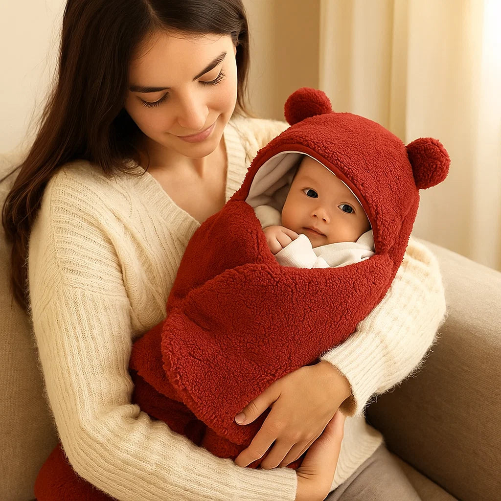 Cute Bear Baby Blanket and Pajama Set