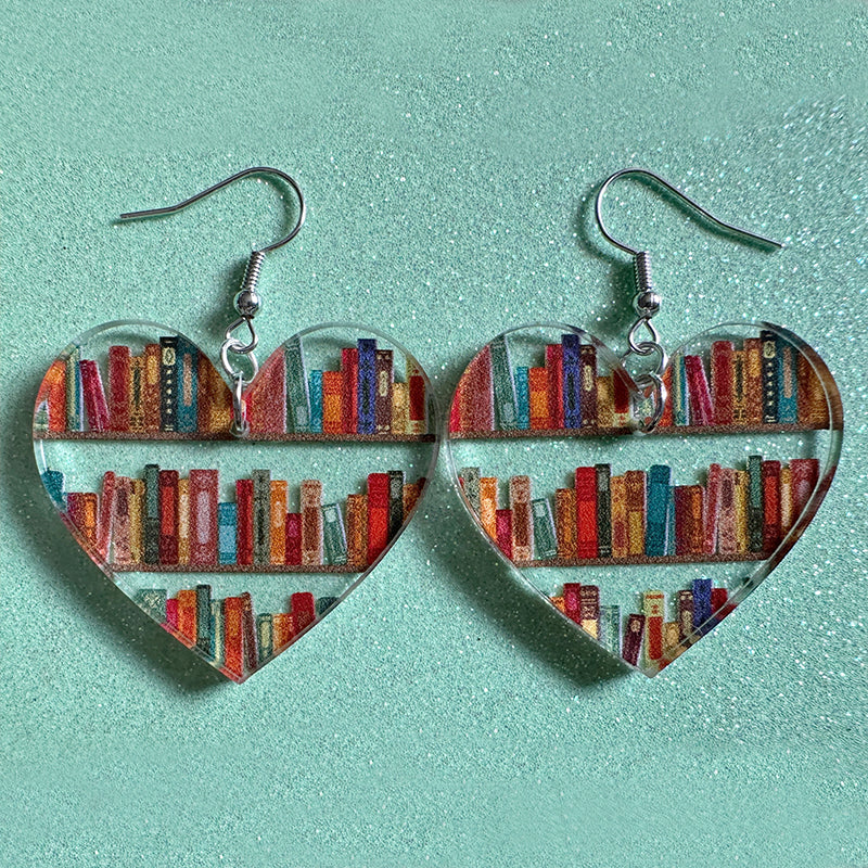 Simple Wooden Book Earrings