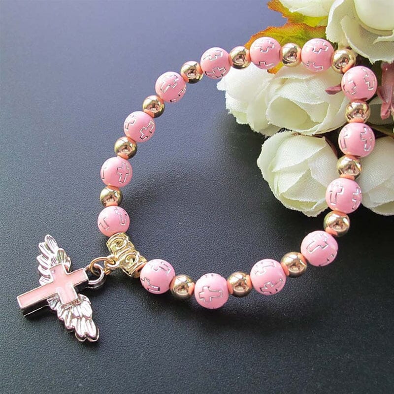 Guardian Angel Wing Cross Necklace Bracelet