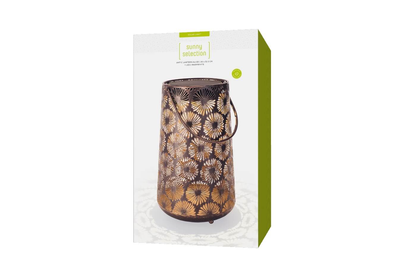 Rustic Floral Solar Garden Lantern