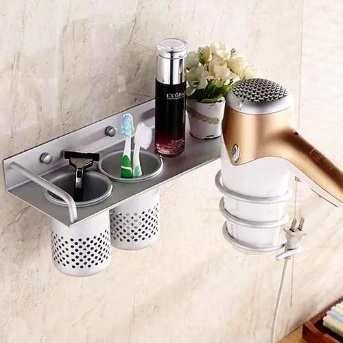 Wall Mount Bathroom Hair Dryer Storage Holder
