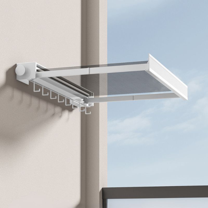 Foldable Wall Mount Clothing Rack with Shelf