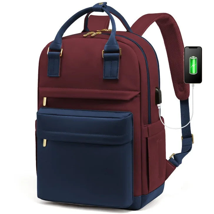 Waterproof 17-Inch Laptop Backpack with USB Charger