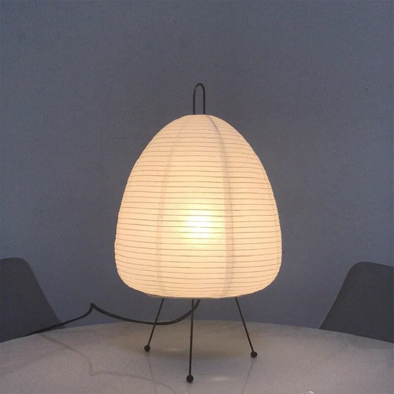 Traditional Round Paper Table Lamp with Warm Soft Light