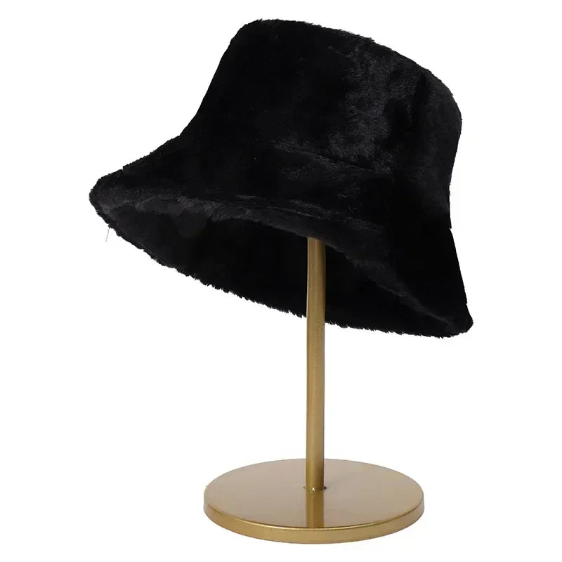 Warm Women's Faux Fur Winter Bucket Hat