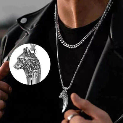 Strong Wolf Pendant Titanium Necklace - Fesara