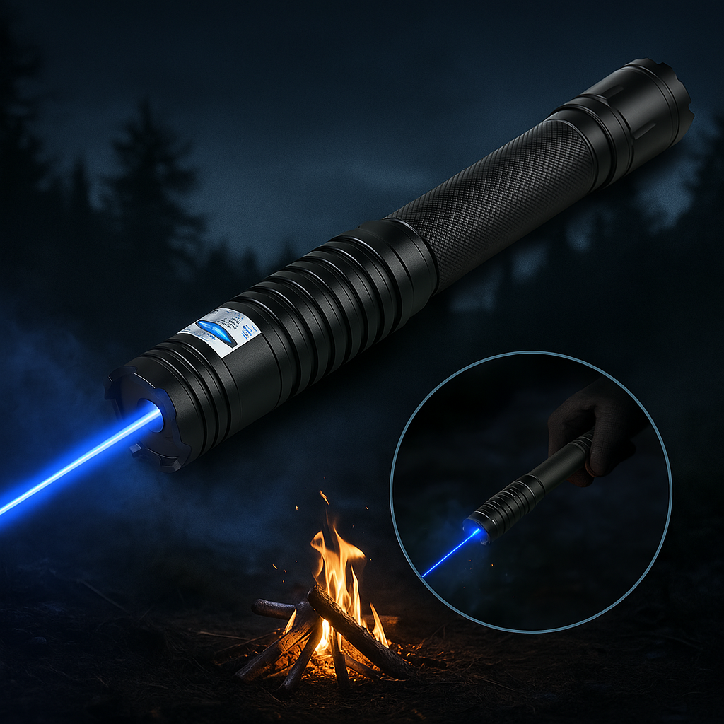 Powerful Blue Laser Tactical Flashlight 5000m Range - Fesara