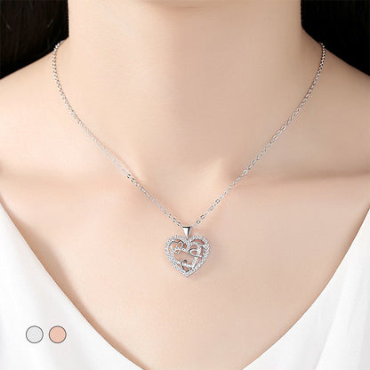 Lovely Interlocking Heart Pendant Necklace