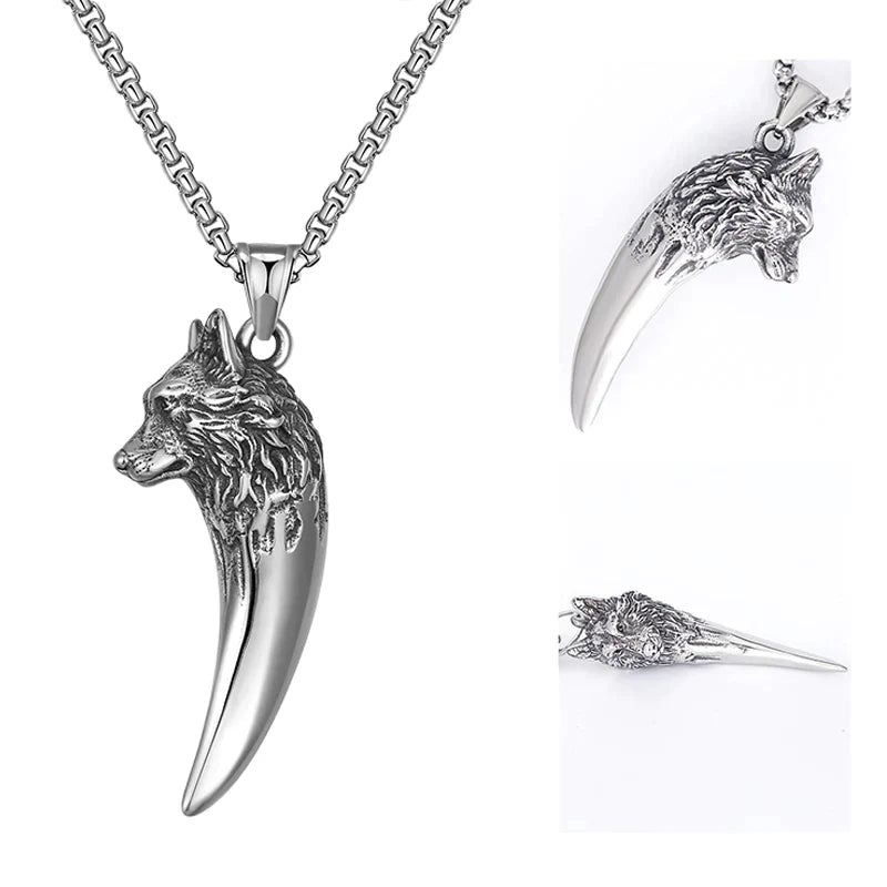 Strong Wolf Pendant Titanium Necklace