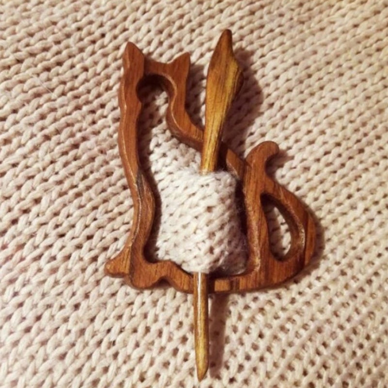 Cute Wooden Animal Pin Badge