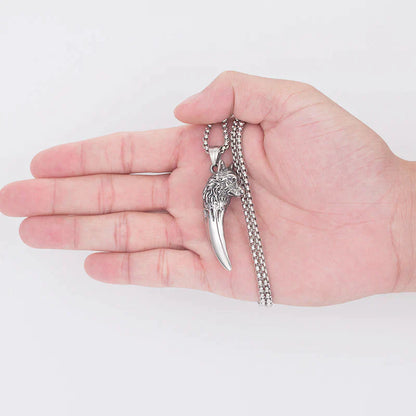 Strong Wolf Pendant Titanium Necklace