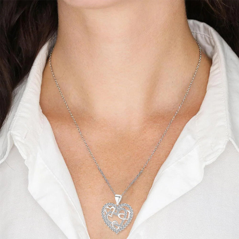 Lovely Interlocking Heart Pendant Necklace